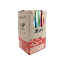 Load image into Gallery viewer, STRONG STRAWS - 5 PLY SPOON PAPER STRAW - MIXED COLOURS