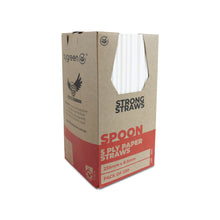 Load image into Gallery viewer, STRONG STRAWS - 5 PLY SPOON PAPER STRAW - WHITE