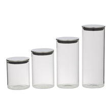 Load image into Gallery viewer, DAVIS &amp; WADDELL - ROUND GLASS CANISTER WITH STAINLESS STEEL LID
