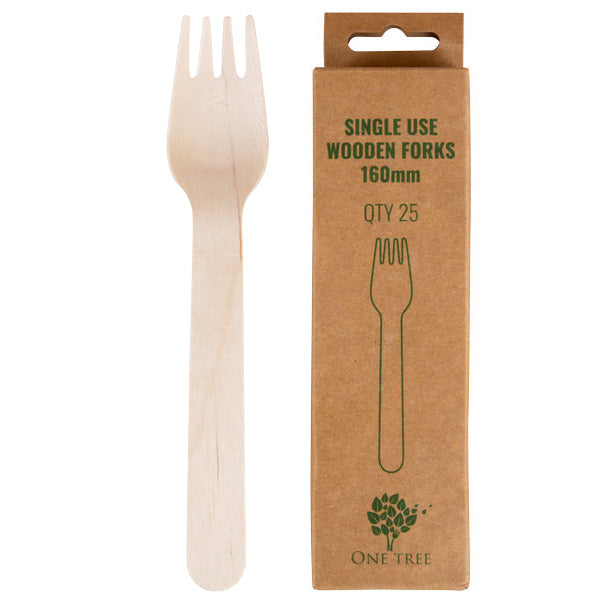 ONE TREE - WOODEN FORK - 25 PACK