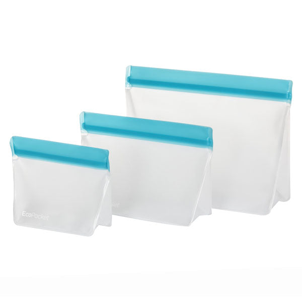 DAVIS & WADDELL - ECOPOCKET - REUSABLE POUCH KITS - LUNCH 3 PACK