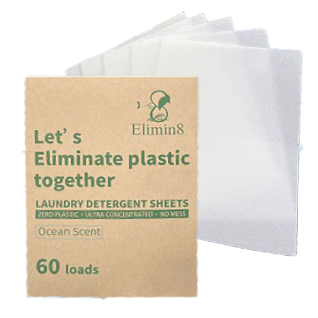 ELIMIN8 SEABREEZE LAUNDRY DETERGENT SHEETS PK 60