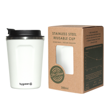 Load image into Gallery viewer, GO GREEN - REUSABLE OLIVE GREEN COFFEE CUP - 380ML
