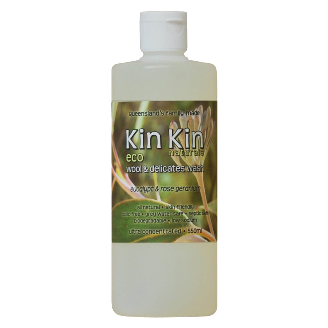 KIN KIN - NATURALS ECO WOOL & DELICATES WASH EUCALYPTUS & ROSE - 550ML