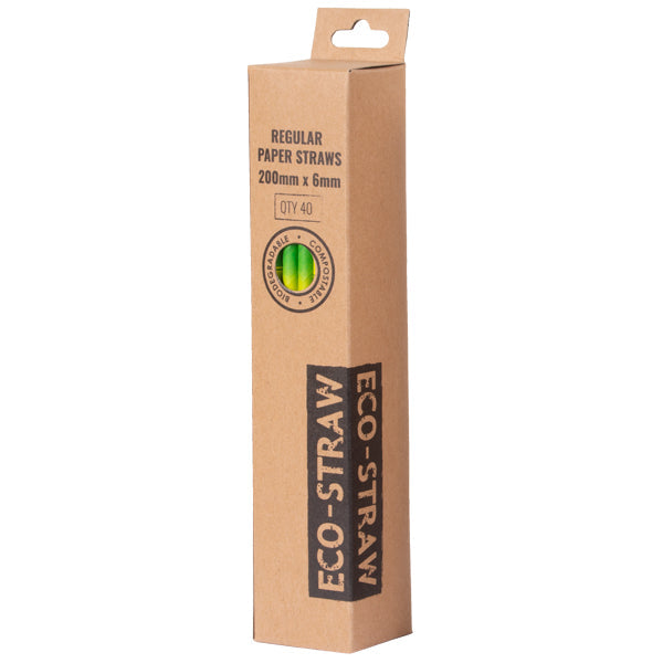 ECO-STRAW - PAPER STRAWS - 40 PACK - BAMBOO PRINT