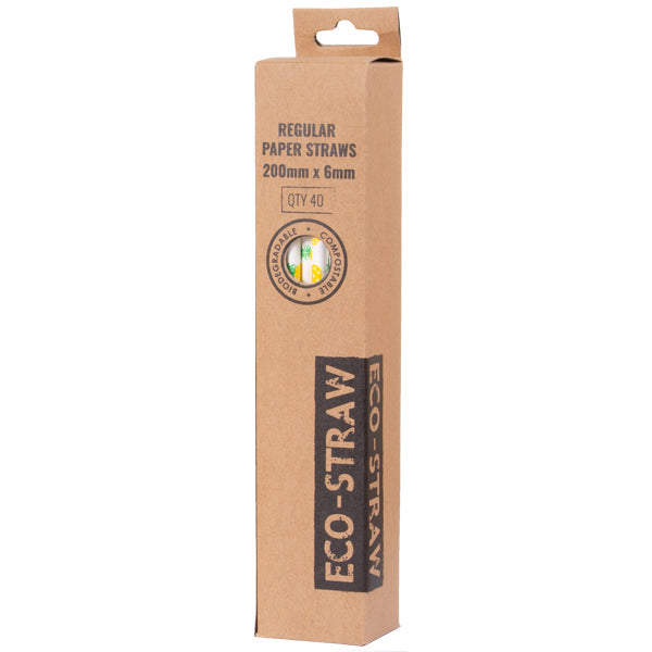 ECO-STRAW - PAPER STRAWS - 40 PACK - PINEAPPLE