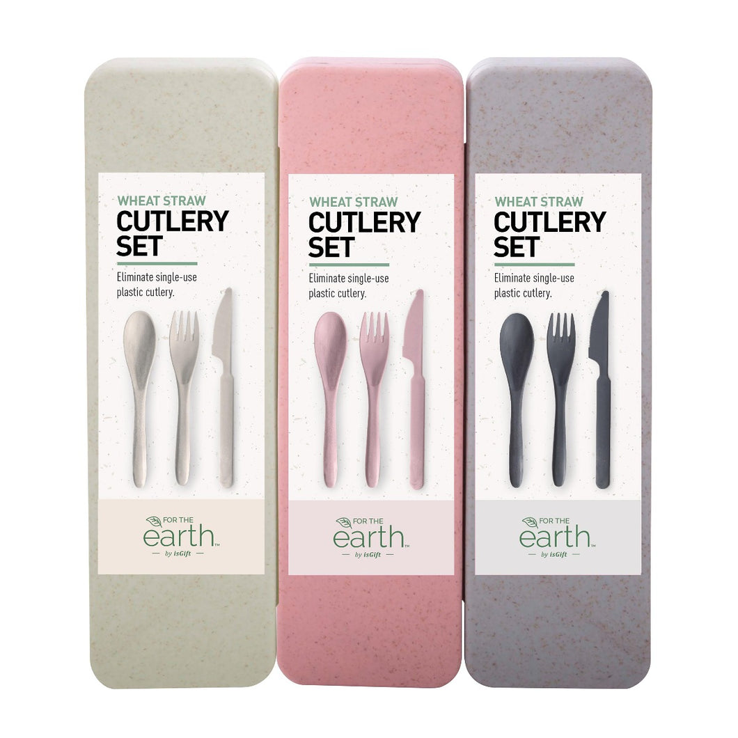 FOR THE EARTH - WHEAT STRAW CUTLERY SET - ASSORTED COLOURS