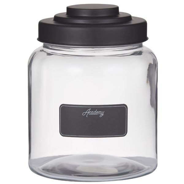 ACADEMY - GLASS DISPLAY JAR - WITH WHITE BOARD LABEL - 2.6L
