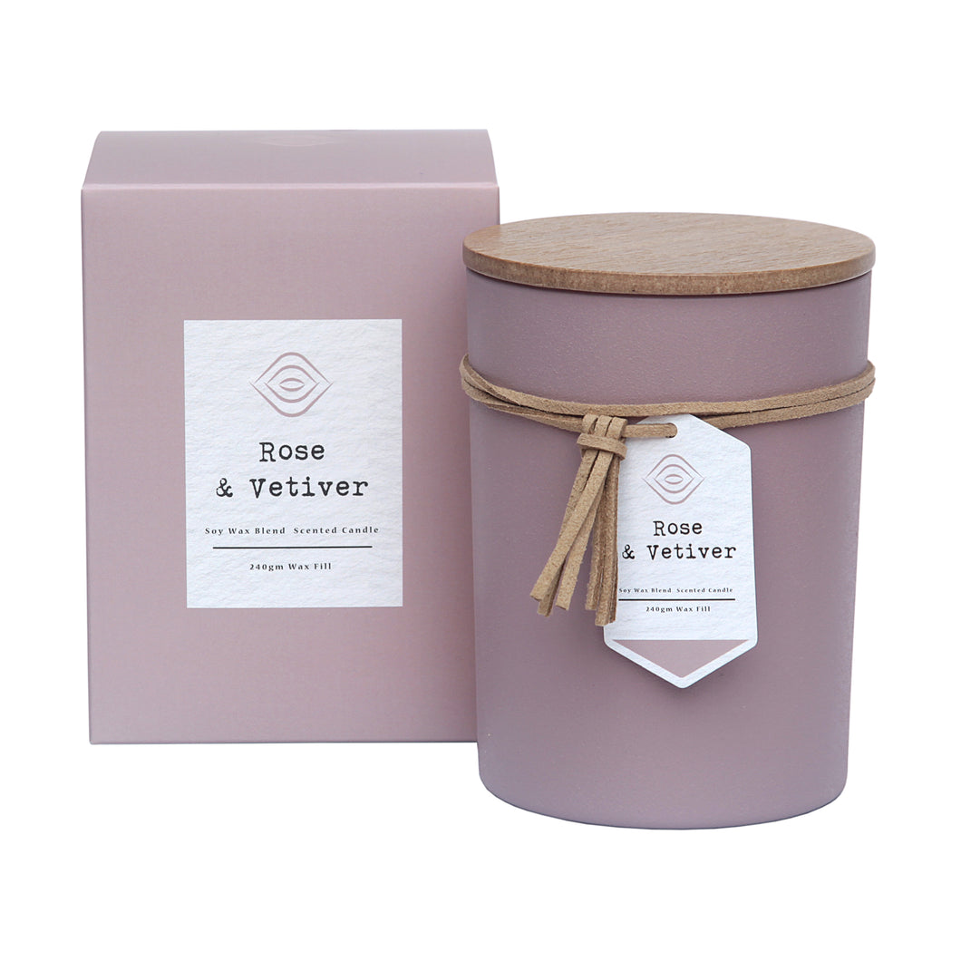 AMALFI - SCENTED CANDLE JAR - ROSE & VETIVER FRAGRANCE