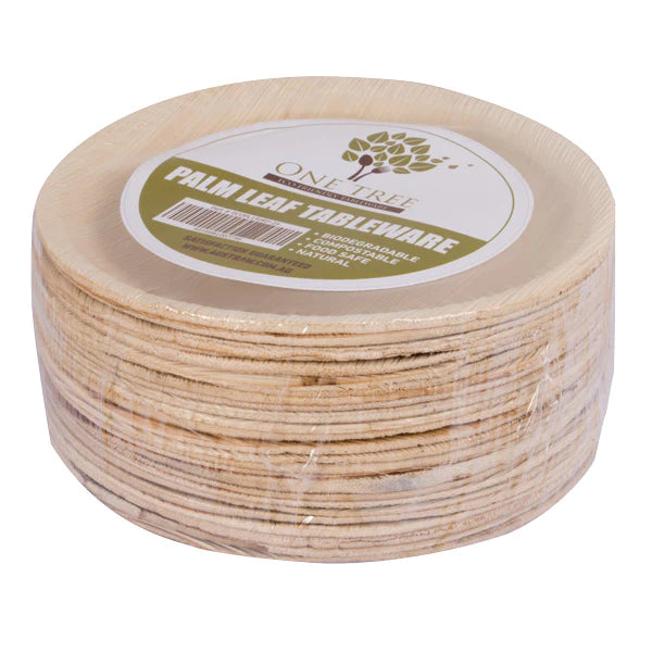 ONE TREE - PALM LEAF - ROUND PLATE - 150MM - 25 PACK