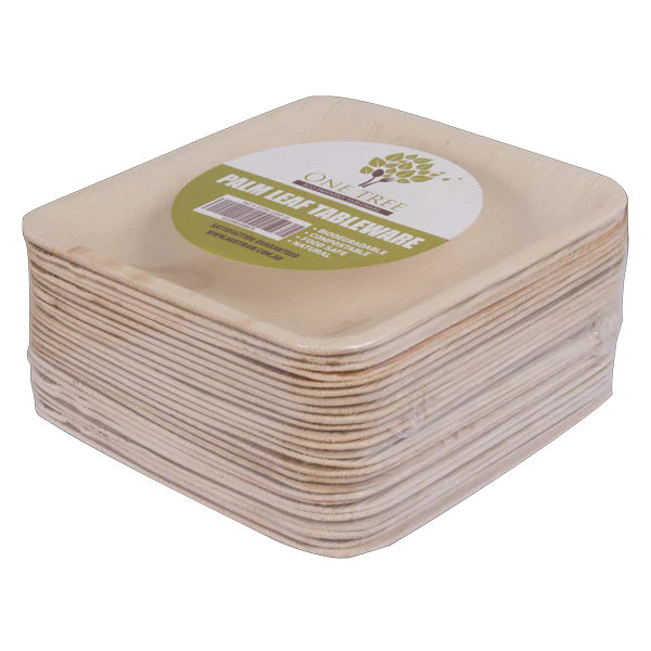 ONE TREE - PALM LEAF - SQUARE PLATE - 150MM - 25 PACK