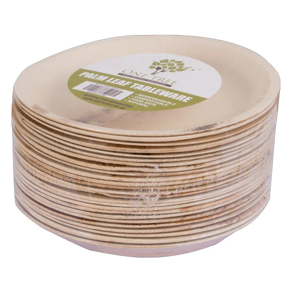 ONE TREE - PALM LEAF - ROUND PLATE - 180MM - 25 PACK