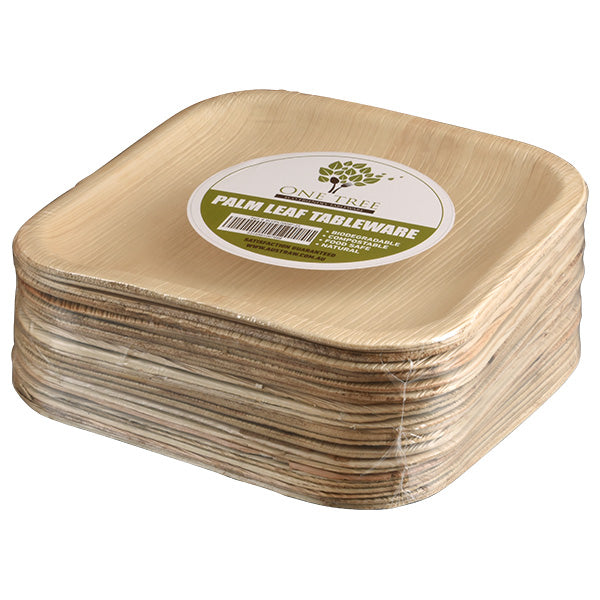 ONE TREE - PALM LEAF - SQUARE PLATE - 200MM - 25 PACK