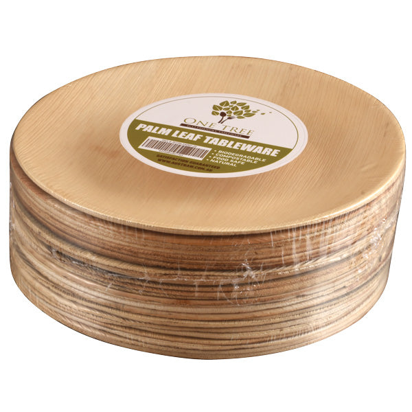 ONE TREE - PALM LEAF - ROUND PLATE - 250MM - 25 PACK