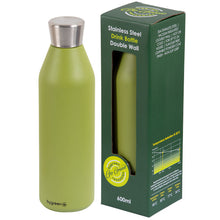 Load image into Gallery viewer, GO GREEN - REUSABLE OLIVE GREEN DRINK BOTTLE - 600ML
