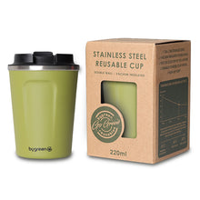 Load image into Gallery viewer, GO GREEN - REUSABLE WHITE COFFEE CUP - 220ML

