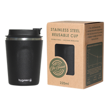 Load image into Gallery viewer, GO GREEN - REUSABLE WHITE COFFEE CUP - 220ML
