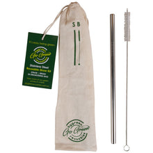 Load image into Gallery viewer, GO GREEN - REUSABLE STAINLESS STEEL STRAW KIT
