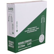 Load image into Gallery viewer, GO GREEN - REUSABLE STAINLESS STEEL STRAW KIT
