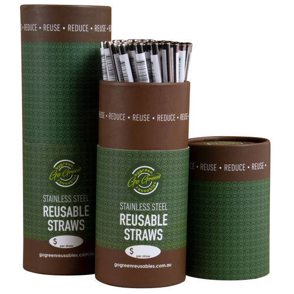 GO GREEN - REUSABLE STAINLESS STEEL STRAW