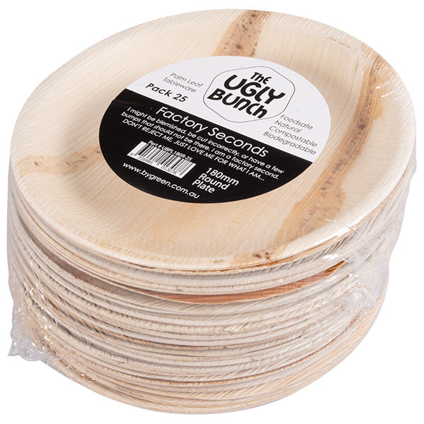UGLY BUNCH - PALM LEAF - 180MM ROUND PLATE - 25 PACK