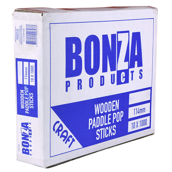 BONZA - NATURAL PADDLE POP STICK - 114MM